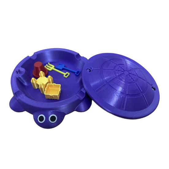 Мини Песочница-Черепаха с Крышкой Песок Мини Инструменты Аксессуары 3D-Печать Черепаха Ящик для Хранения Песка Круглый Контейнер Детская Летняя Пляжная Игрушка