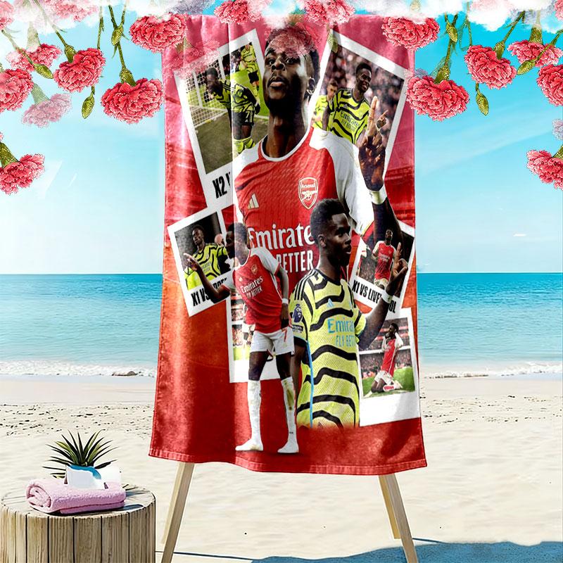 Полотенце для пляжа Bukayo Saka Force, Большое, Мягкое, Быстросохнущее, для Пляжа, Кемпинга, Плавания