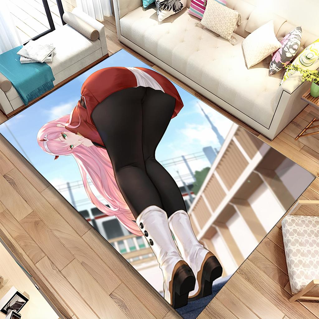 Сексуальный коврик для девочек Zero Two DARLING In FRANXX, ковер для дома, гостиной, спальни, дивана, коврик для двери, детский нескользящий напольный коврик, подарок