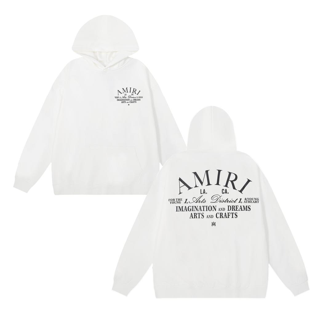 875 Amiri Letter Print Весна и осень свободная толстовка большого размера из тонкого высококачественного хлопка с капюшоном для пары