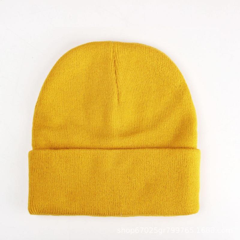Brimless beanie big head circumference knitted hat knitted hat knitted hat black knitted hat outdoor warm hat