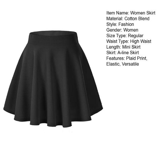 Женская мини-юбка с высокой талией и клетчатым принтом, юбка-трапеция, базовый стиль, повседневный стиль