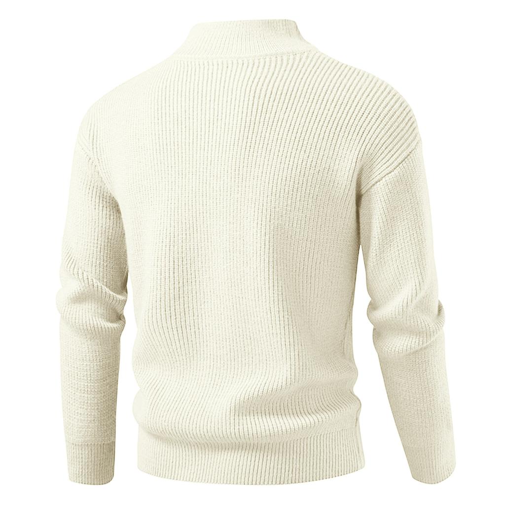 Мужской однотонный повседневный спортивный вязаный кардиган, модный кардиган-свитер на молнии с двумя бегунками