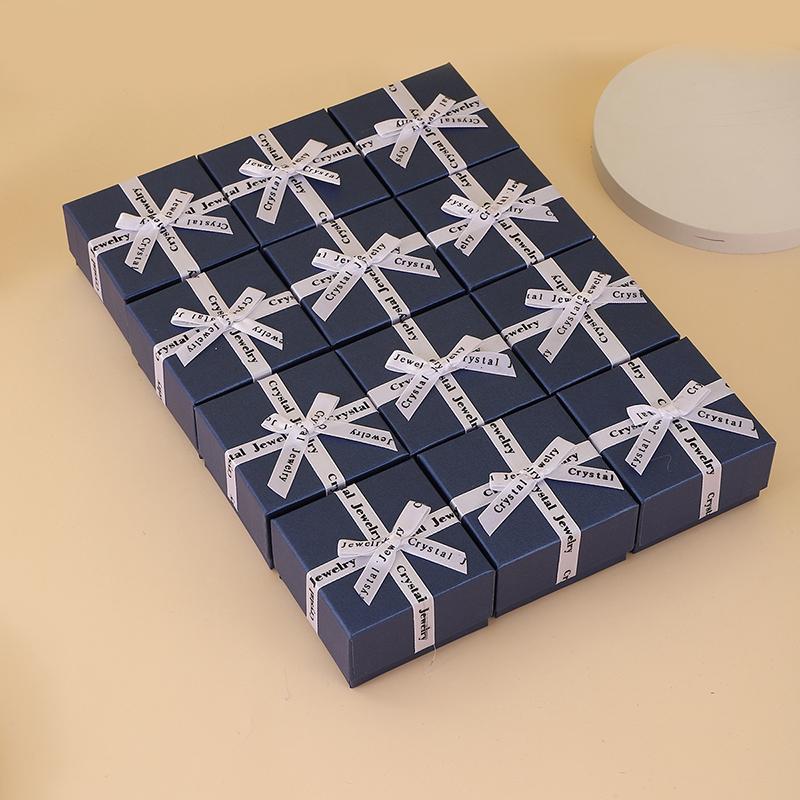 12 шт. Набор украшений из картона с бантом, подарочная коробка, кольцо, ожерелье, браслеты, серьги, подарочные упаковочные коробки с губкой внутри, прямоугольник