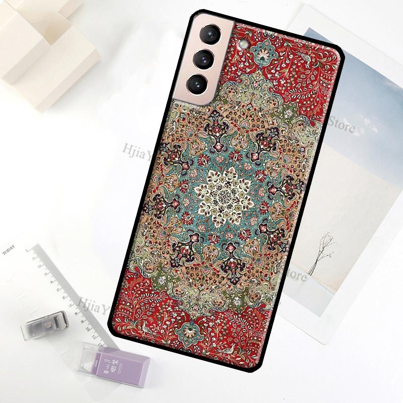 Persian Carpet Floral Pattern Case For Samsung Galaxy S22 Ultra Note 20 10 S10 S9 S8 Plus S20 S21 FE Phone Cover Shell