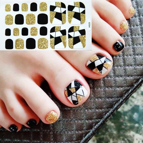 Heart Moon Smile Waterproof Toe Nail Sticker Full Cover Decal Adhesive Wrap