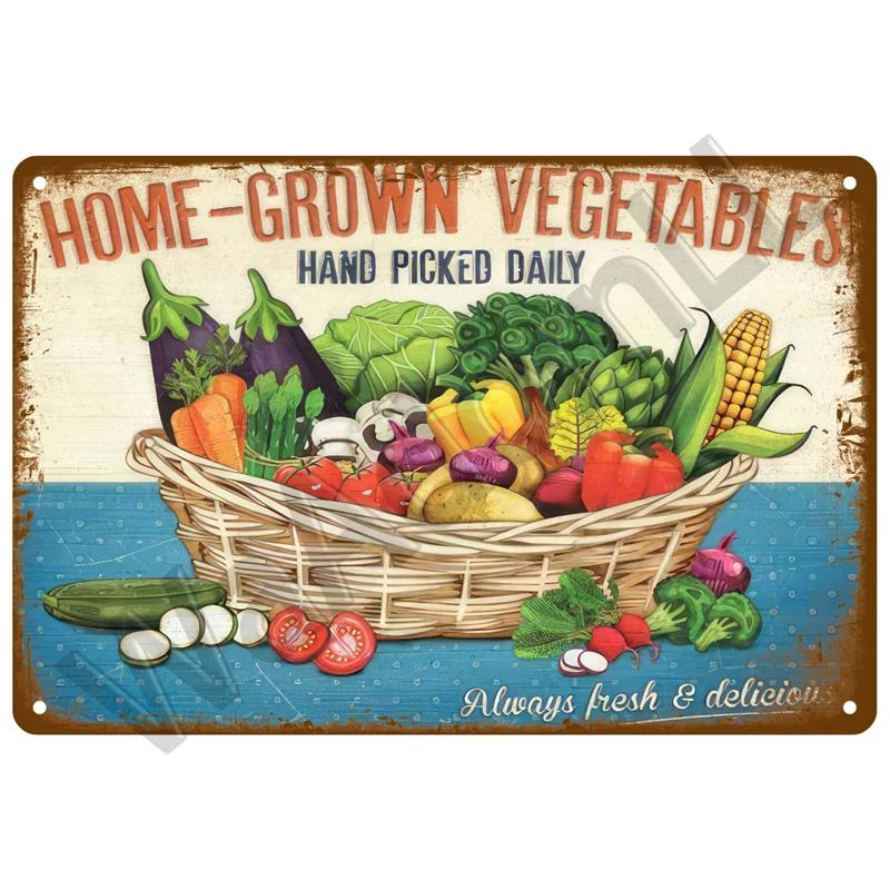 Vintage Metal Tin Sign Retro Cafe Garden Wall Art Home Decor Plaque for Room Farmhouse Painting Gift Perfect for Wall Mural D