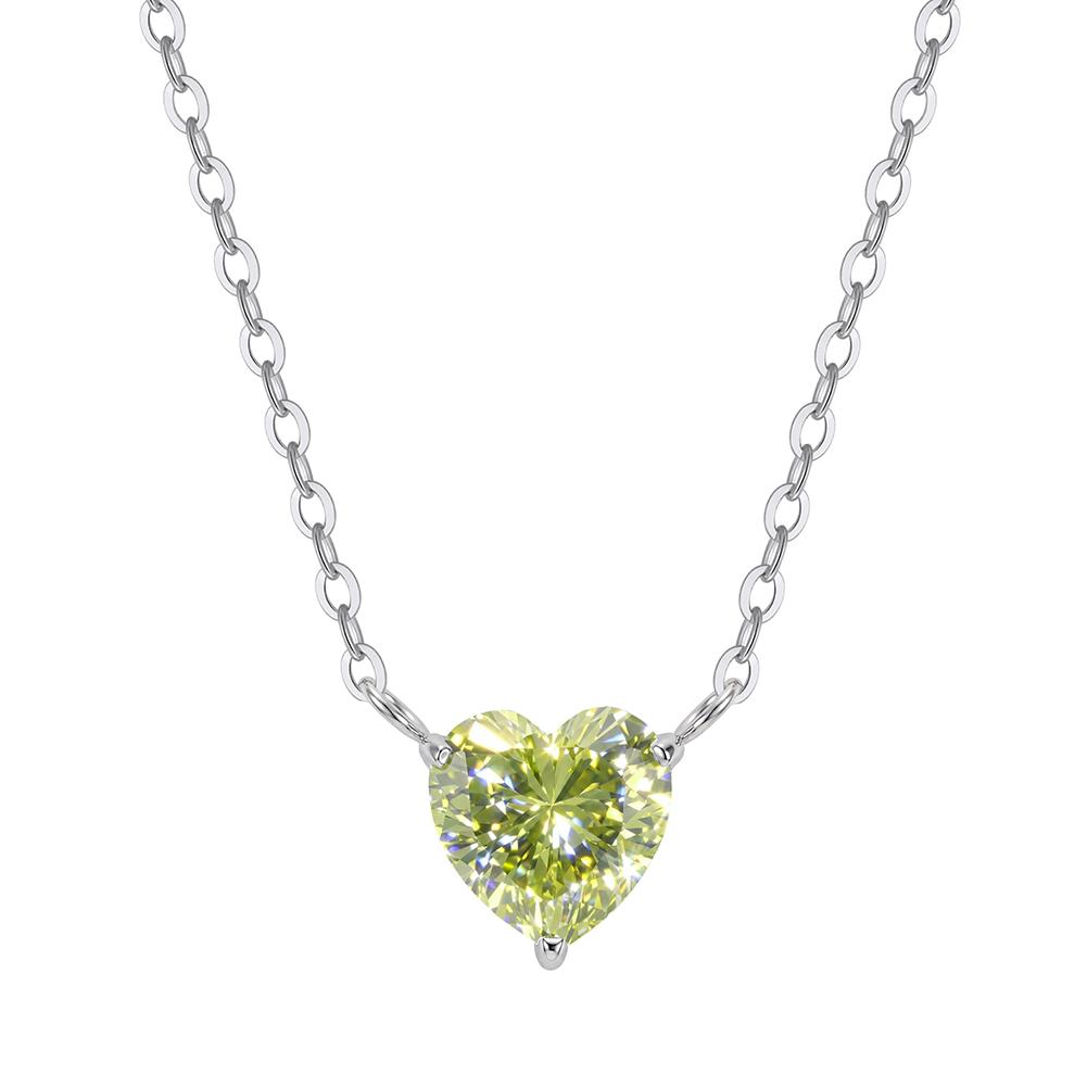 Vibrant Pink Heart AAA Cubic Zirconia Solitaire Pendant Necklace 316 Stainless Steel Adjustable Chain Necklaces