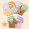 Cartoon Whale Car 3-5 Years Old Winter Knitted Gloves Elastic Thickend Five-finger Gloves Fashion Cute Kids Gloves Boys Girls