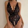 Женский эротический комбинезон, нижнее белье, цельный сексуальный женский комбинезон с открытой спиной, эротические кружевные пижамы, женский боди с открытой промежностью, эротическая одежда