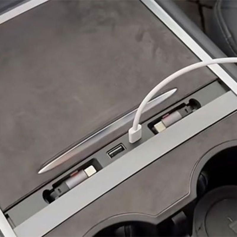 USB-док-станция с телескопическим шнуром, подходит для водителей автомобилей, аксессуар для центральной консоли с функцией быстрой зарядки