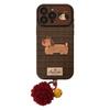 Retro Checkered Suits Apple 16 Mobile Phone Case IPhone 15 Christmas Puppy 14promax Leather 13 Plush Rope