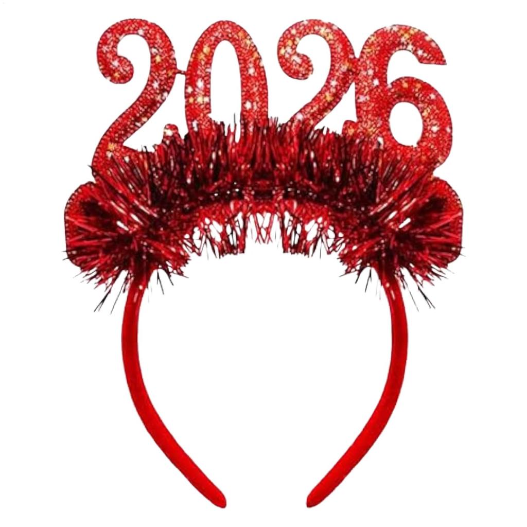 Праздничный головной убор Блестящие головные уборы с номером 2026 Новогодняя повязка для волос Костюмный головной убор для женщин Костюм Мероприятия ко дню рождения Дом