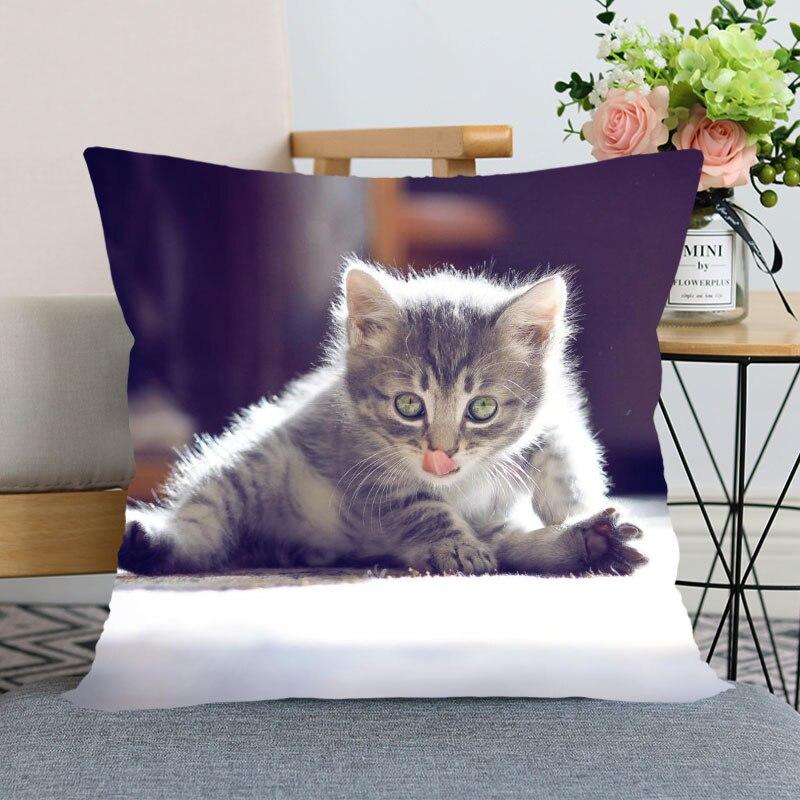 45x45 см полиэстер, Новое поступление, наволочка с изображением кошки, домашнего декора, наволочка, наволочка на невидимой молнии