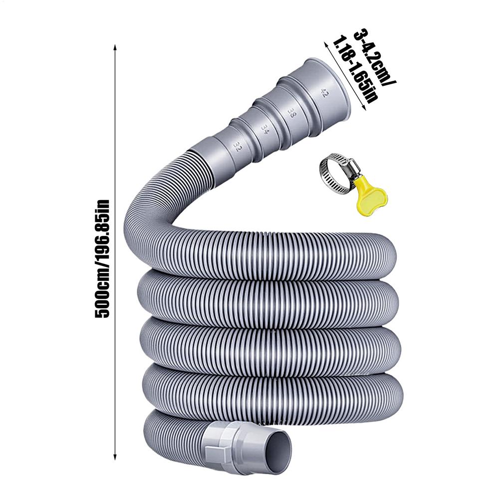 Комплект канализационных труб для каравана 3/4/5 м Складной канализационный шланг для прицепа-автодома с регулируемым адаптером и хомутом Герметичный шланг для автодома Аксессуары для автодома
