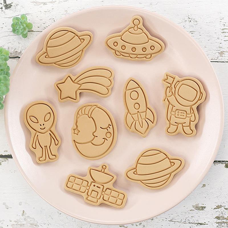 8 шт./набор формочек для печенья «Космический астронавт», 3D-формочка для печенья, мультяшная форма для печенья, резак для печенья