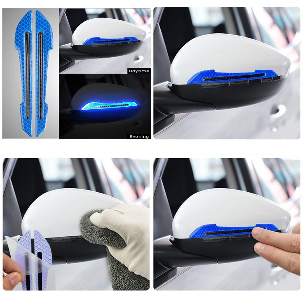 2pcs Anticollision Reflective Stickers Anti-Scratch Night Warning Sticker Rearview Mirror Stickers