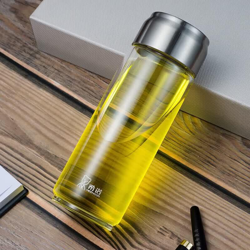 Heenoor Single-Layer Glass Tea Cup with Lifting Ring Lid