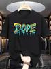 Унисекс повседневная хлопковая футболка с ярким граффити-принтом "DOPE"