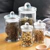 Минималистичная прозрачная герметичная стеклянная банка Банки для хранения с крышками Банка для чая Конфетница Настольное украшение Банка для специй Диспенсер для круп