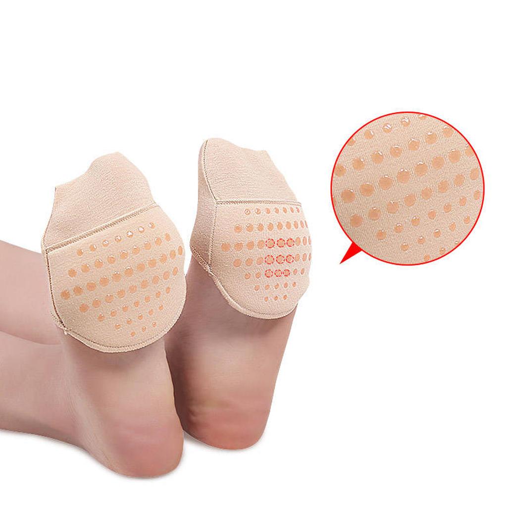 Metatarsal Sleeve Pads Ball of Foot Cushions with Soft Sponge and Silicone Dots Forefoot Cushioning Socks Non Skid Half Socks