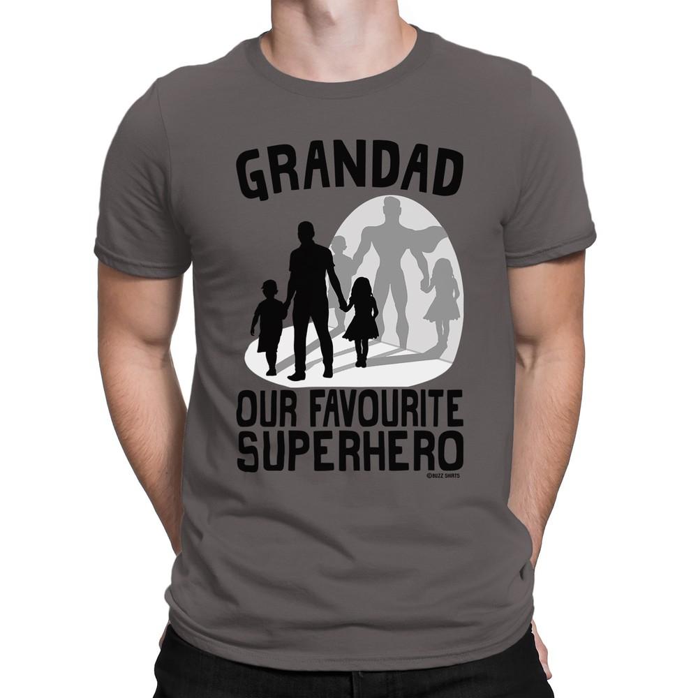 Grandad Favourite Superhero Mens Eco T-Shirt Grandson Daughter Christmas