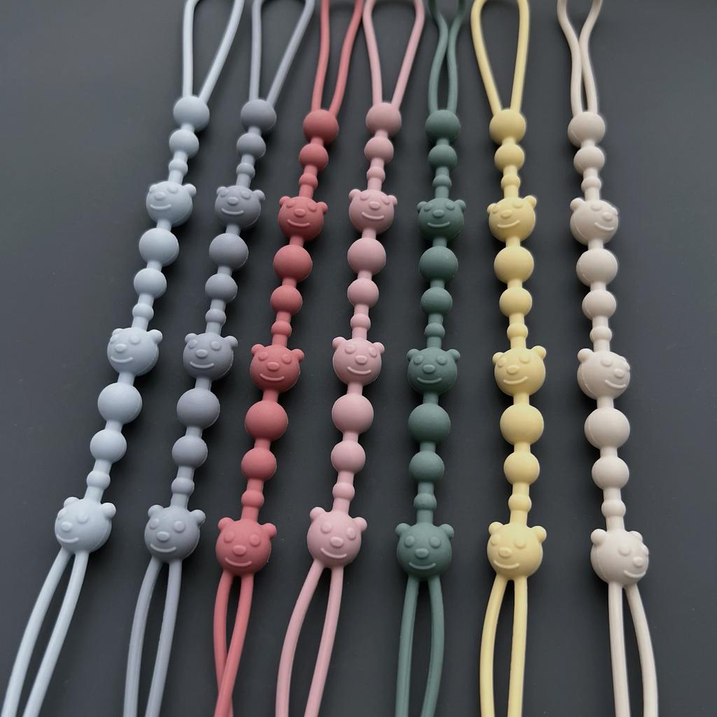 Практичная силиконовая соска-цепочка с рисунком медведя, зажим для соски из пищевого силикона, зажим для детской соски для прорезывания зубов у младенцев