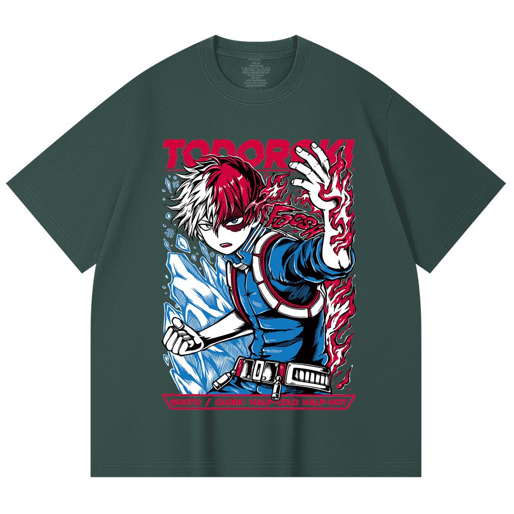 230 Gsm 100% Cotton My Hero Academia V10 Shoto Print Unisex Heavy Cotton T Shirt