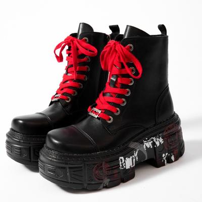 Женские новые туфли на платформе с граффити, персонализированные, трансграничные, готические, панк, короткие ботинки, мужские