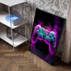 Colorful Neon Gamepad Canvas Painting Print Posters For Gaming Room Living 80s Retro Aesthetics Art Home Wall Decor Pictures