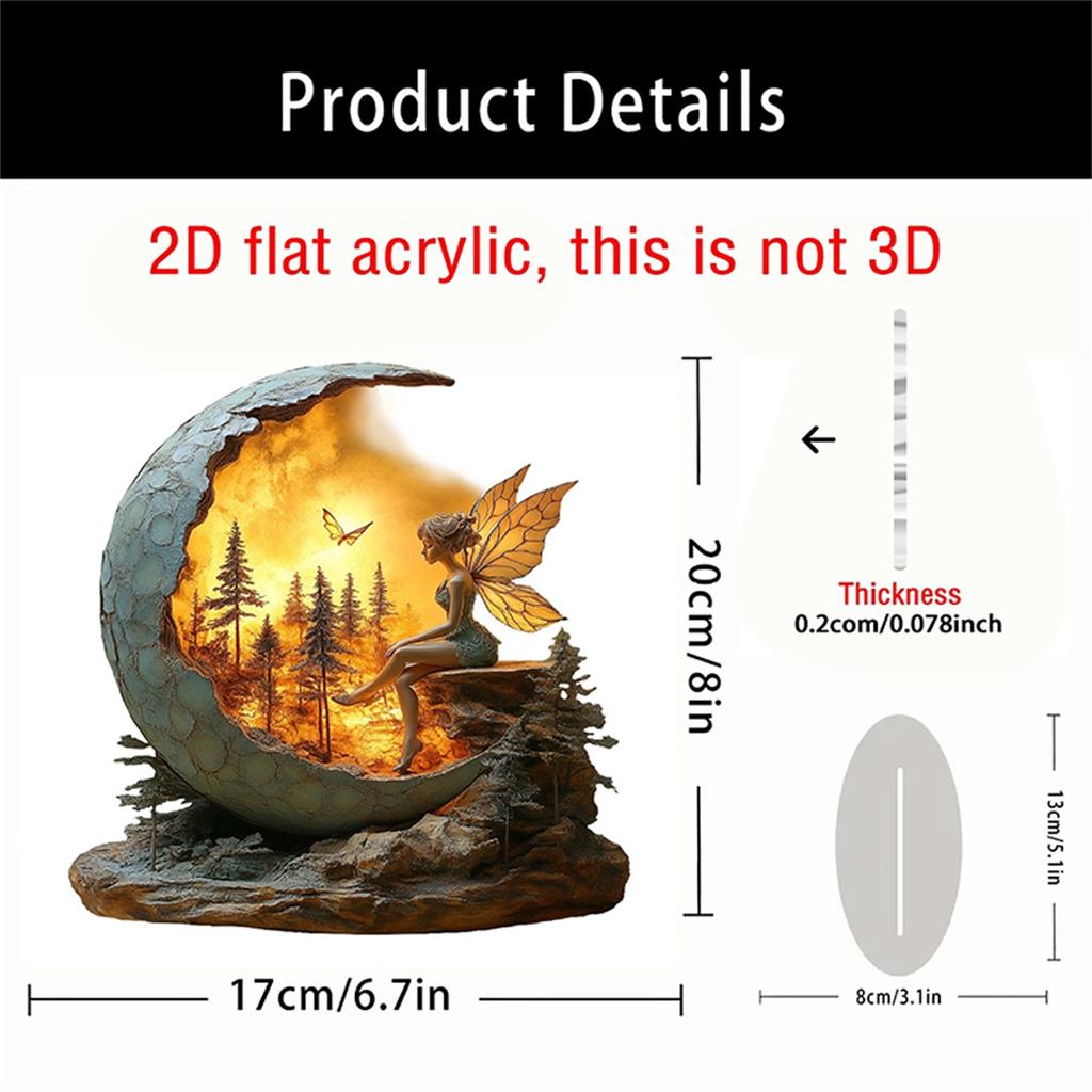 Forest Fairy Decorations Cute Crescent Fairy Art Ornaments Tabletop Centerpieces for Home