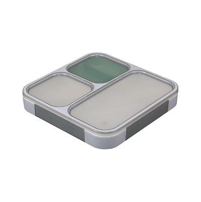 Foodman Slim Bento 800мл Контейнер для гарнира Двойная защита с коробкой CB DSK, Антибактериальный, [Включает чашку], Серый, Герметичная застежка, 4-точечный замок, Япония,