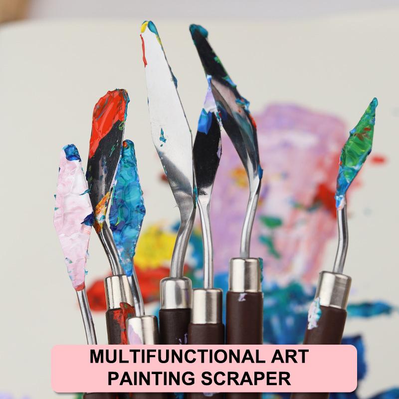 Набор скребков из нержавеющей стали, палитра, гуашь, нож для масляной живописи, штраф