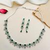 Silver Plated Diamond Round Necklace Set Diamond Necklace Set for Women