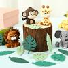 Jungle Safari Animal Cake Topper Lion Giraffe Monkey Elephant for Baby Shower Cake Decoration Holiday Birthday Party Cute Gift