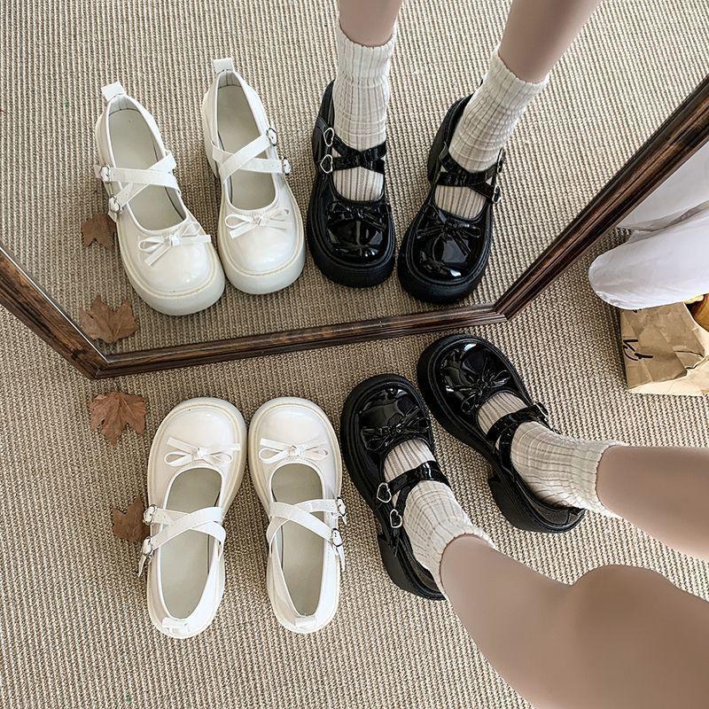 Туфли-лодочки на толстом высоком каблуке из маленькой кожи женские 2025 осень новая японские увеличивающие рост французские универсальные туфли Мэри Джейн