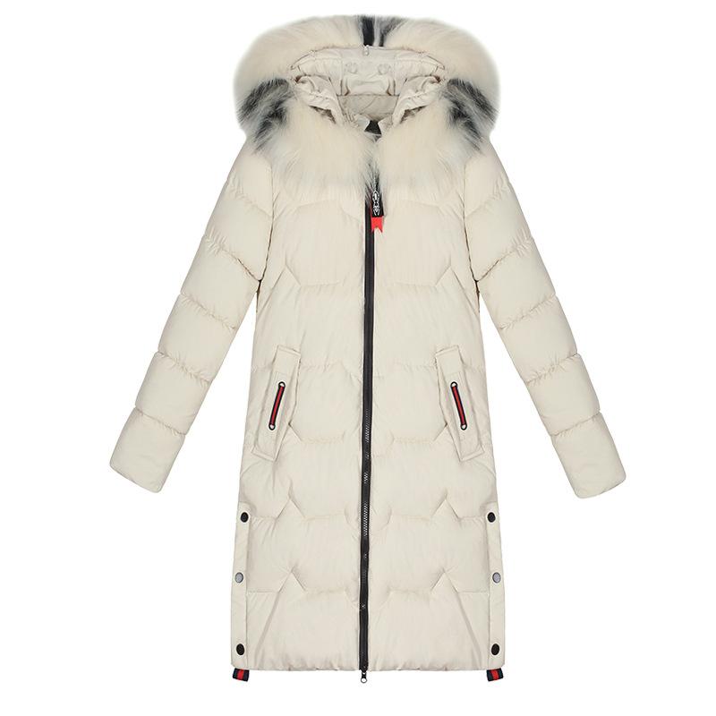 Зимний теплый пуховик для женщин средней длины, утолщенный теплый воротник, хлопковая куртка, хлопковая куртка