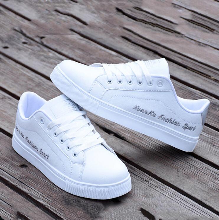 Мужская повседневная спортивная обувь из искусственной кожи, кроссовки, мужская модная трендовая белая обувь
