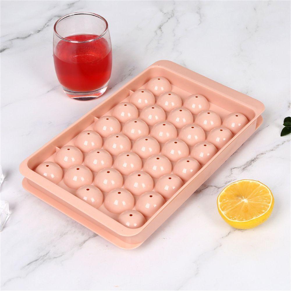 33 Grid With Lid Plastic Round Balls Mould Ice Maker Ice Tray Ice Cube Mold