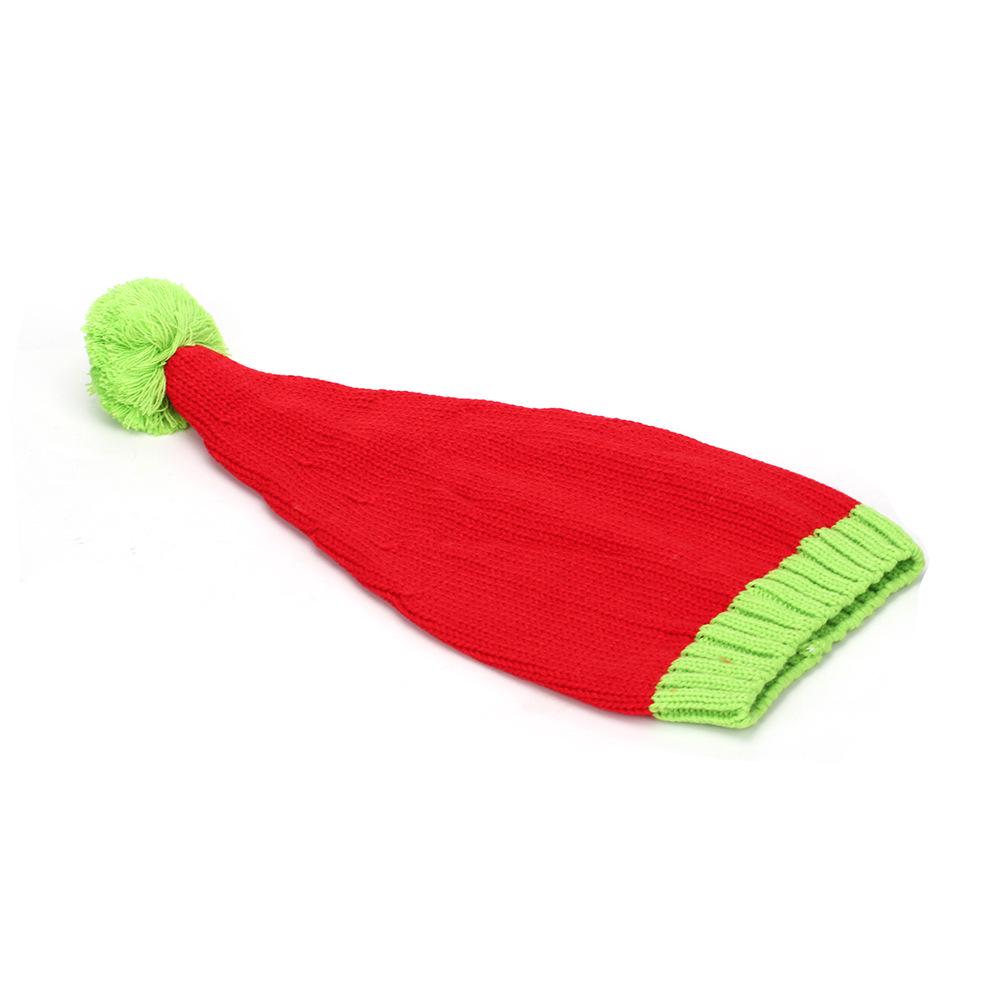 Унисекс Рождественская вязаная шапка с помпоном: Дизайн в стиле колор-блок для осени и зимы