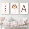 Мультфильм Радуга на заказ, данные о рождении, начальные буквы, детские холсты, картины, настенная художественная печать, фотографии, плакат, домашний декор для детской комнаты
