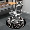 1 шт. Коврик Skeleparty Скелеты Круглый Коврик для Офиса, Коврик Подходит для Офиса, Под Офисные Кресла, Спальни, Гостиной, Домашнего Декора, Декор Комнаты