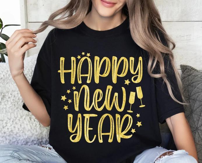 T-SHIRT (6020) Happy New Year 2025 New Year Eve Party Crew Family Matching