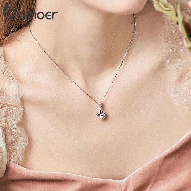 BAMOER Authentic 925 Sterling Silver Love Gift Box Dangle Ball Charm Pendant