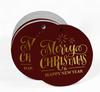 Inkdotpot Pack Of 100 Real Gold Foil Paper Tags Merry Christmas & Happy New Year Text Favor Hang