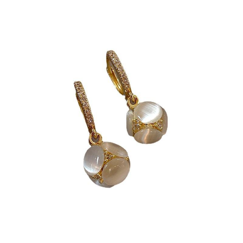 Серьги-гвоздики из камня «Кошачий глаз» Luxury-lite - Уникальный дизайн, Изысканные пусеты, Стиль высокого класса