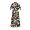 Spring and Summer French Elegance Long Bowknot Decoration Flowers Print Poplin Midi Skirt Dress 2944216
