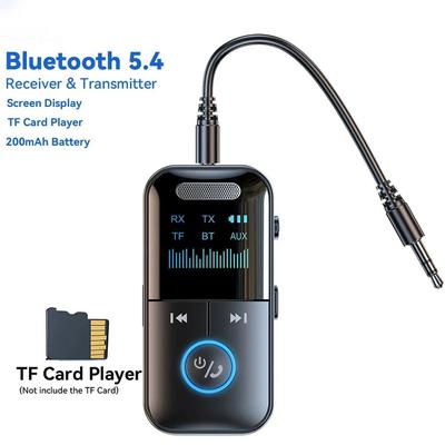 Bluetooth 5.4 аудио адаптер 3.5 мм Aux аудио приемник передатчик беспроводной Bluetooth адаптер для динамика наушники автомобиль поддержка TF карта