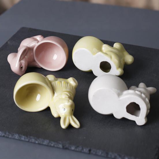 Керамическая подставка для яиц в виде кролика, декор для стола для завтрака, подставка для яиц в виде кролика для яиц всмятку, украшение для дома на Пасху