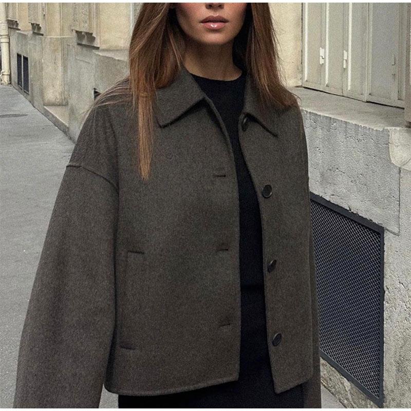 Укороченная куртка осень-зима для женщин, короткое пальто, твидовая куртка на молнии, укороченная демисезонная куртка для женщин, новинка в верхней одежде